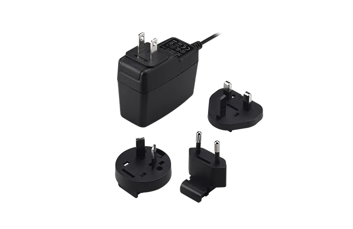 TRE25R 25Watts AC-DC Interchangeable Plug Wall-mount Power Adapter Level VI Effciency