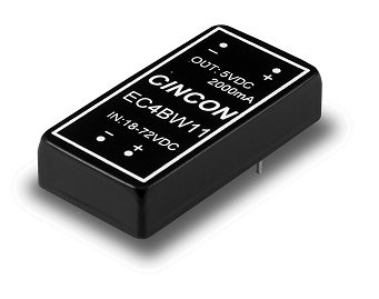 EC4BW 10Watts 4:1 Input Range 2＂x1＂ Isolated DC-DC Converter
