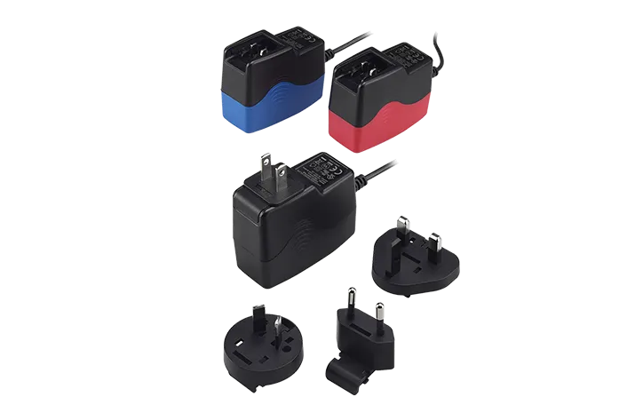 TRE25RD 25Watts AC-DC Interchangeable Plug Wall-mount Power Adapter Level VI Effciency