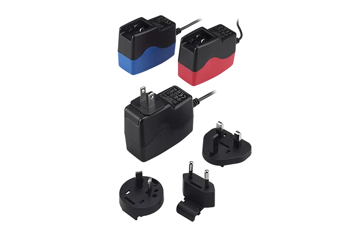 TRE15RD 15Watts AC-DC Interchangeable Plug Wall-mount Power Adapter Level VI Effciency